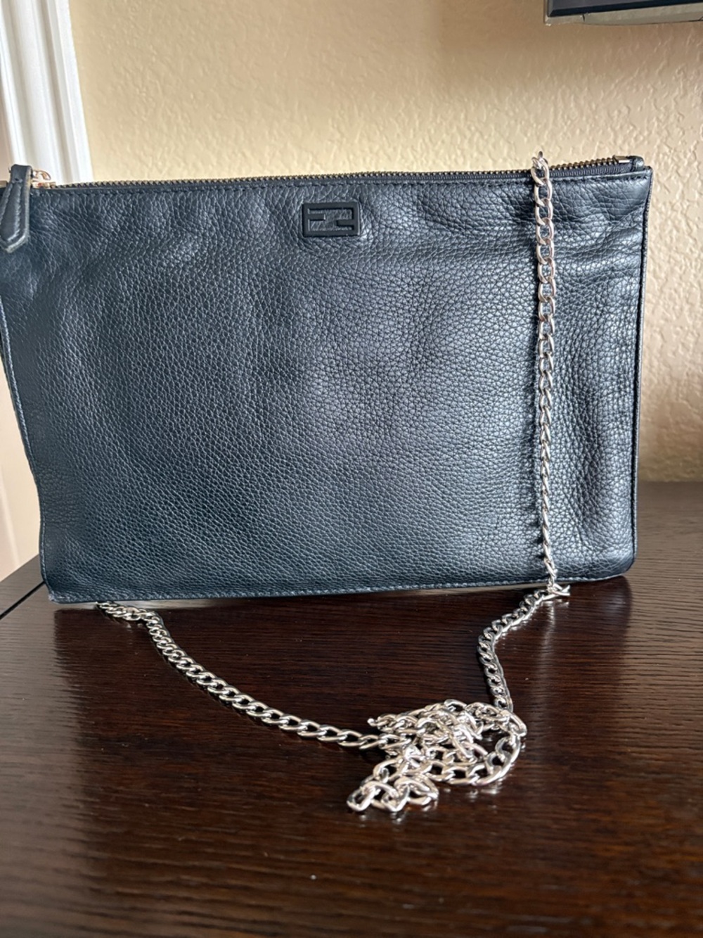 Fendi Black Leather Pouch